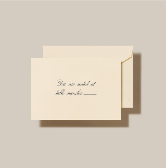 Ecru Script Table Cards