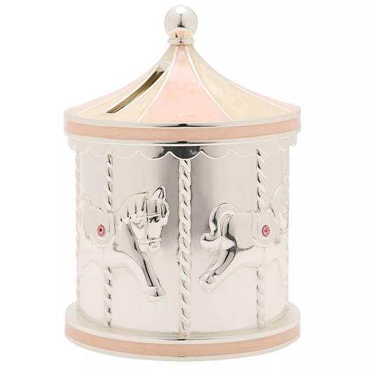 Silver Carousel Bank-Pink