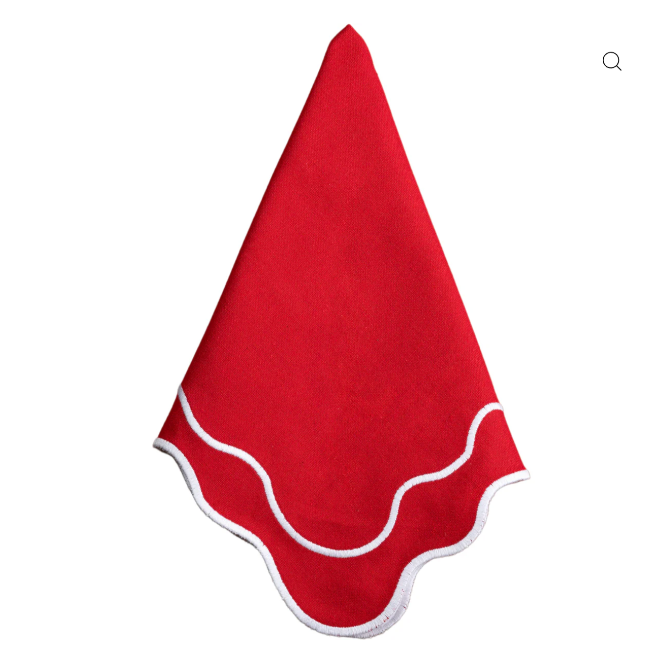 Red Scalloped Dinner Napkins