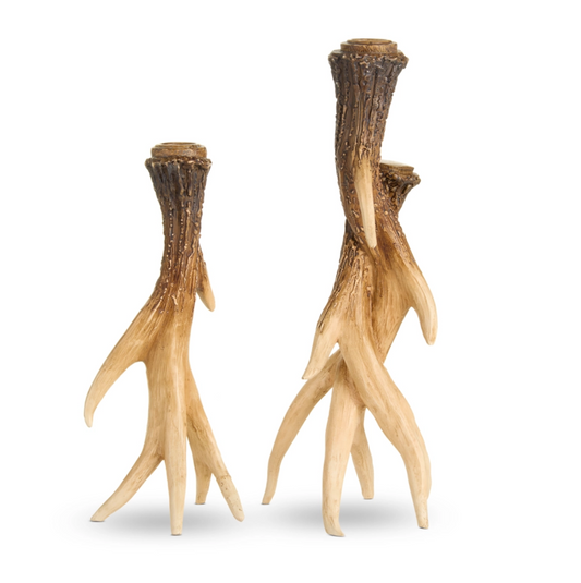 Antler Candle Holder Pair