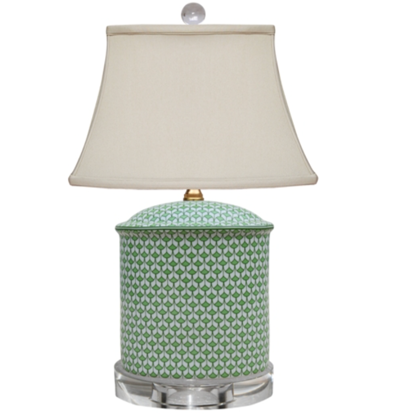 Green Fish Scale Oval Jar Lamp