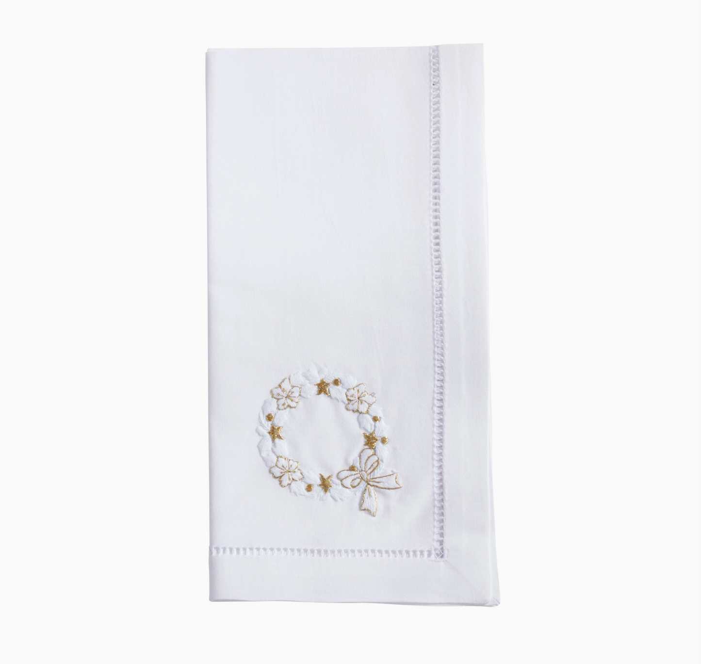 Embroidered Hemstitch Dinner Napkin