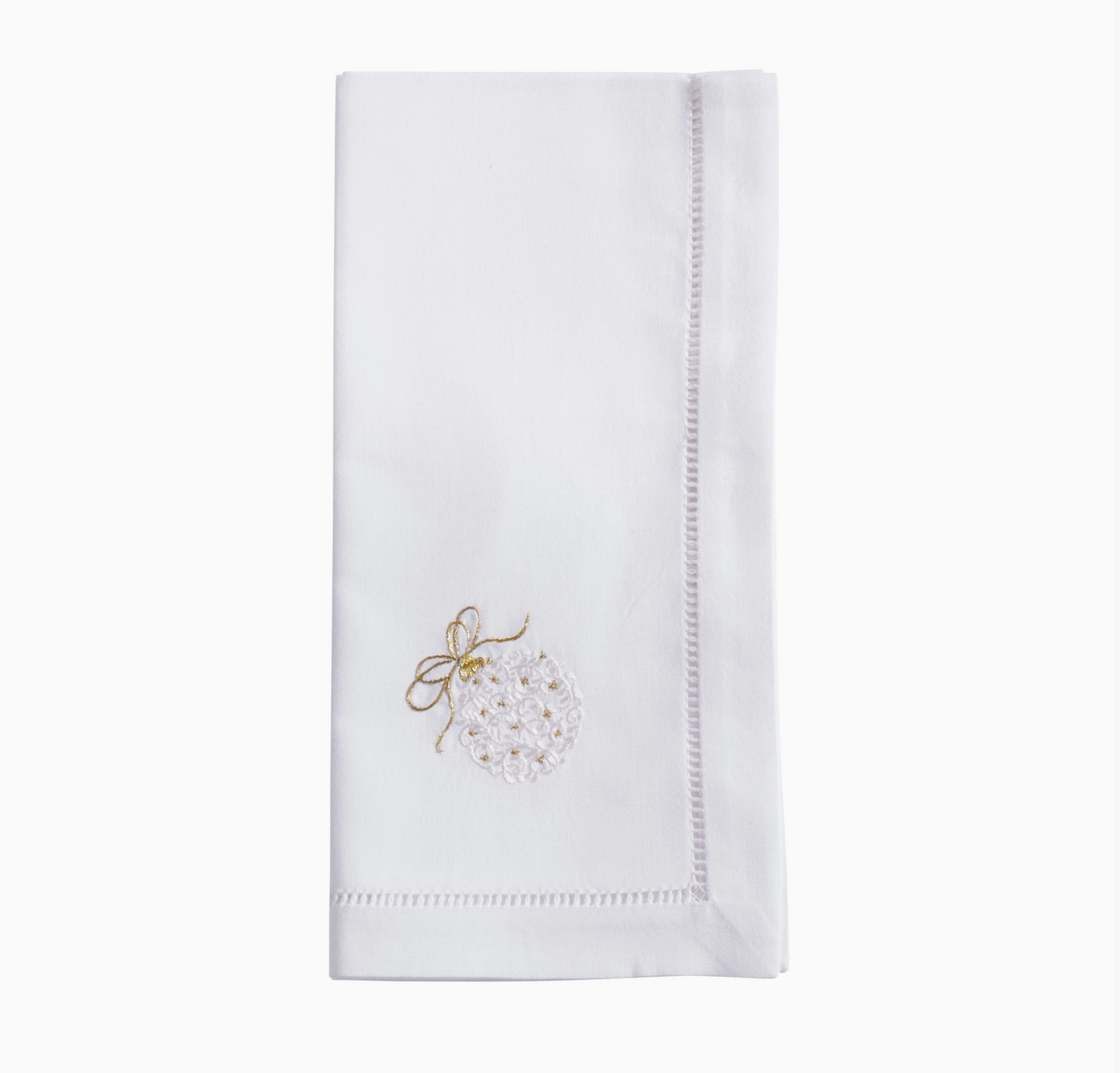 Embroidered Hemstitch Dinner Napkin