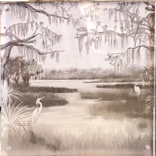 "Sepia Marsh" Acrylic Art Block