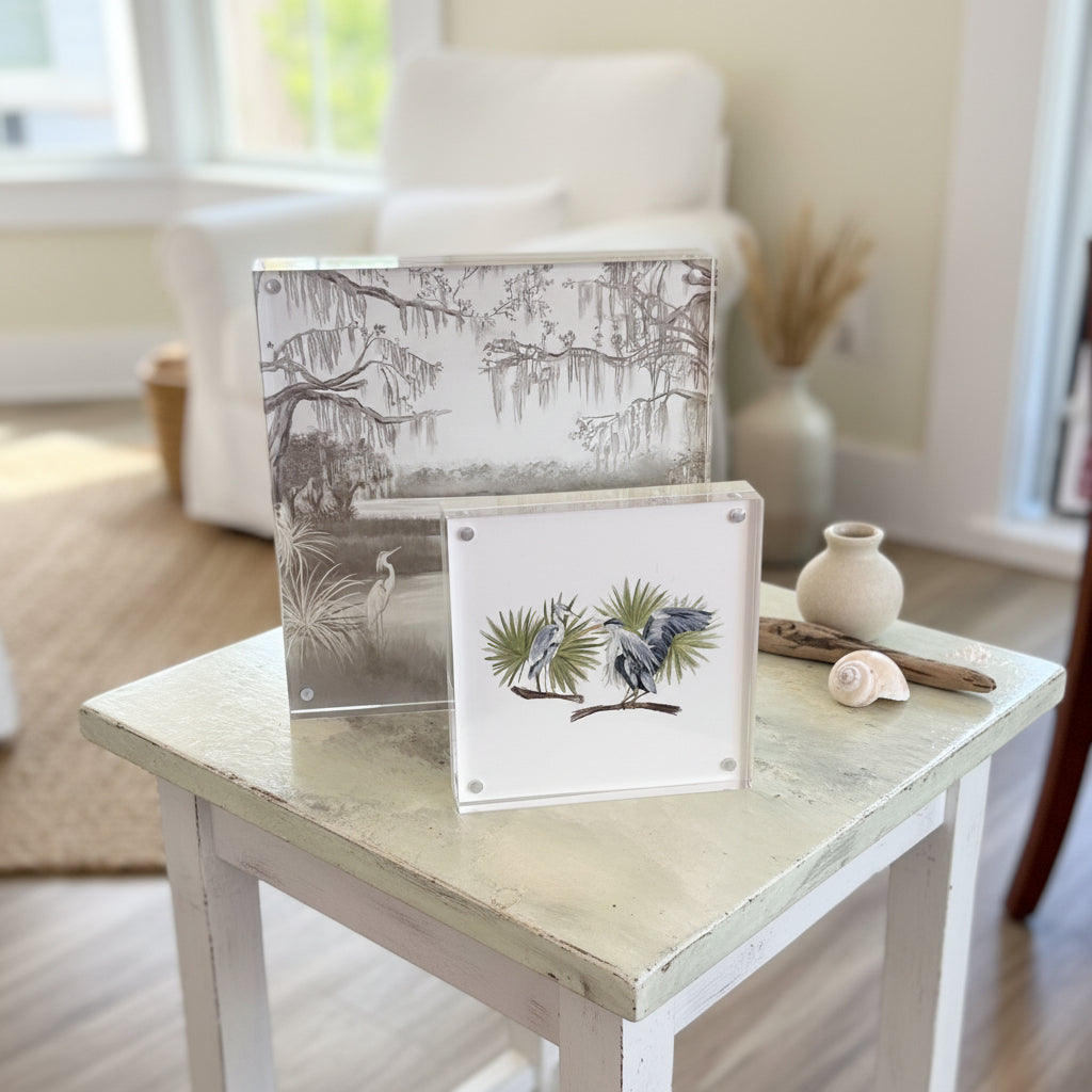 "Blue Heron" Acrylic Art Block