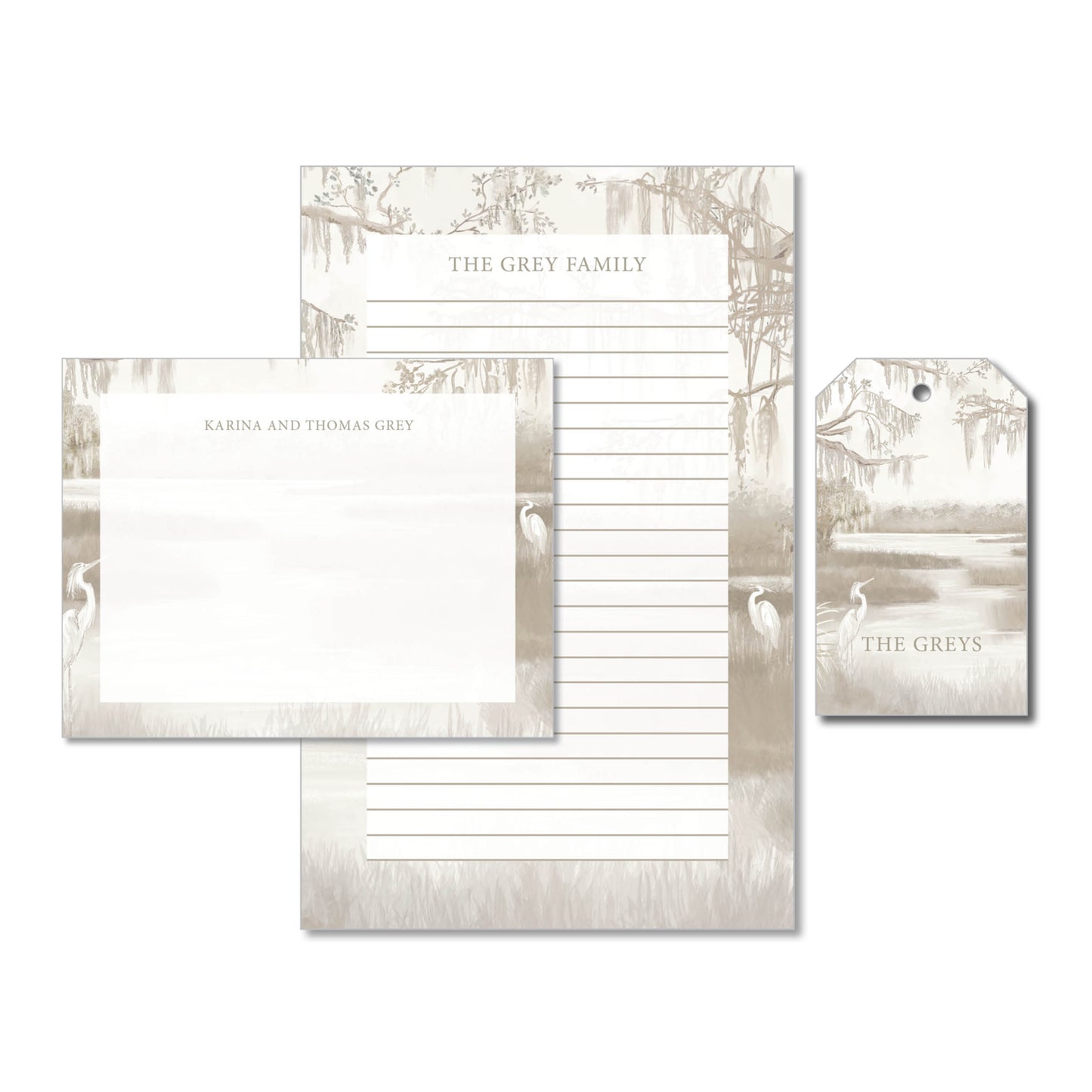 Sepia Marsh Stationery Set