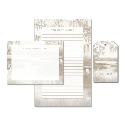 Sepia Marsh Stationery Set