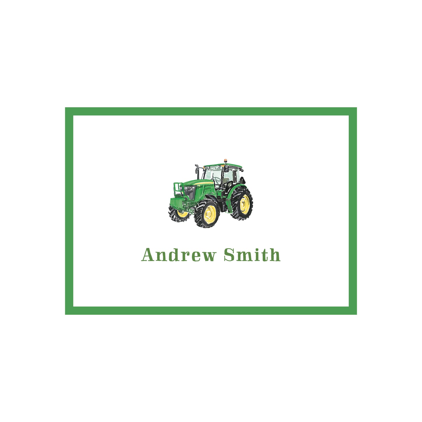 green tractor deere mower card