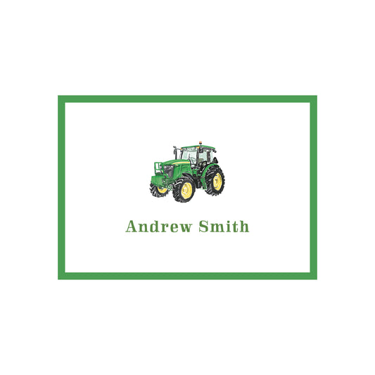 green tractor deere mower card