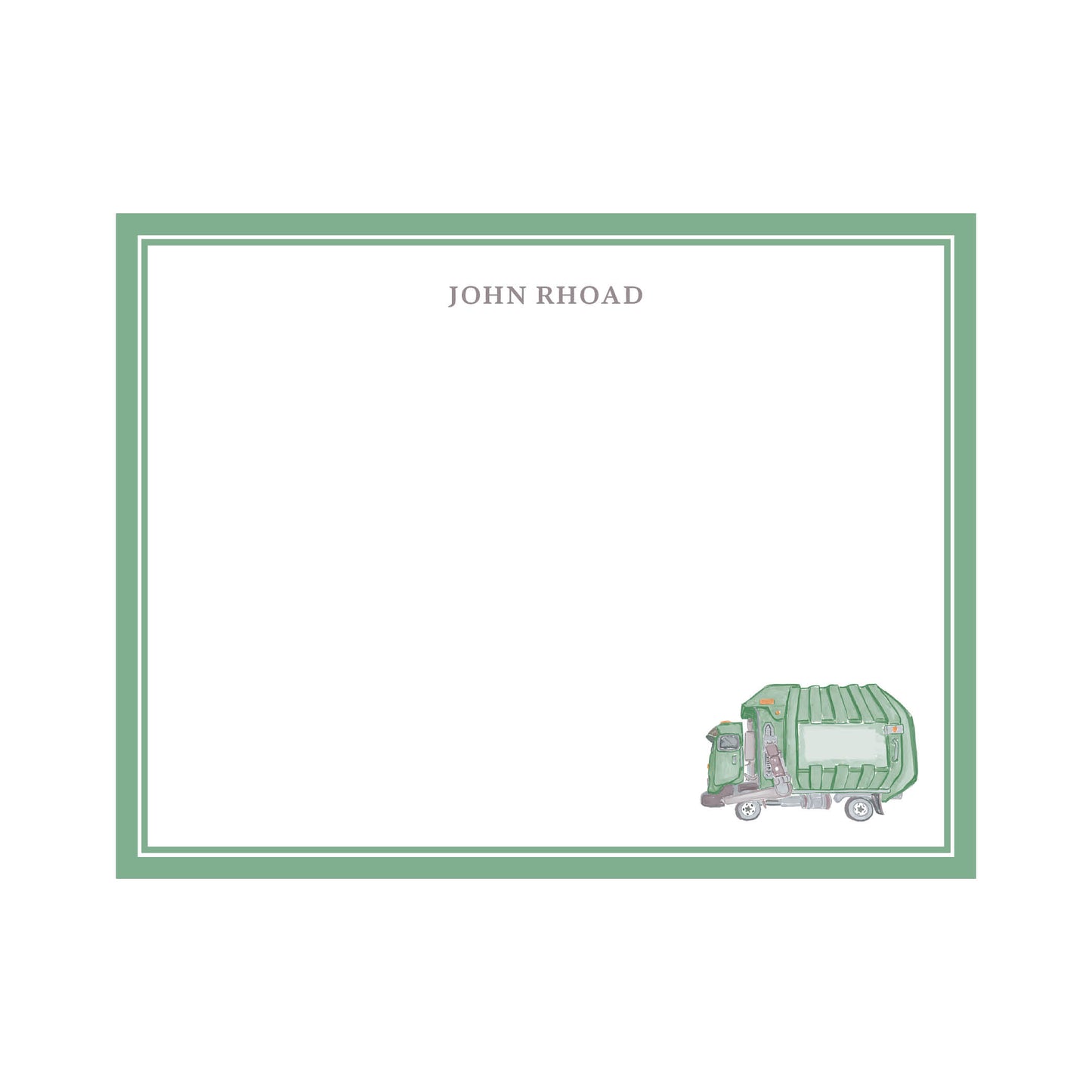 Trash Truck Notecard