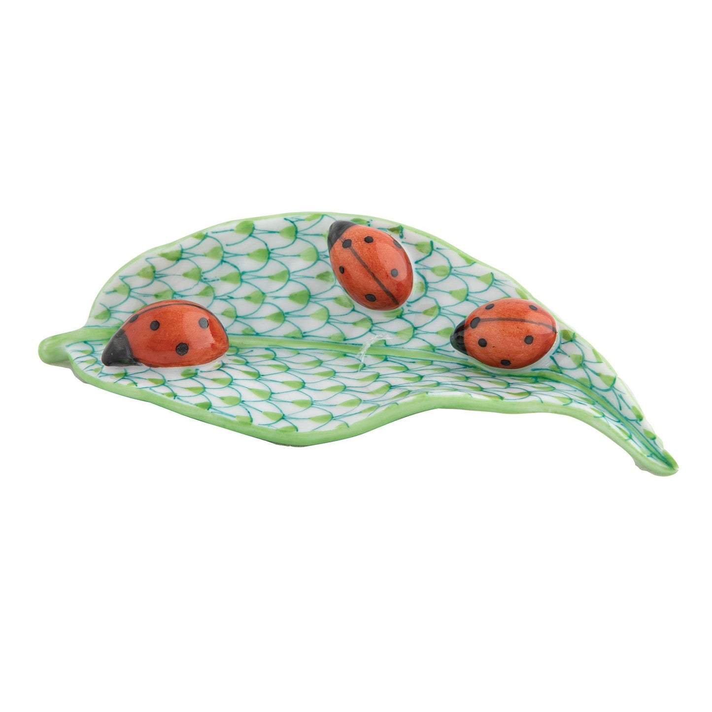 Ladybugs on Leaf Figurine