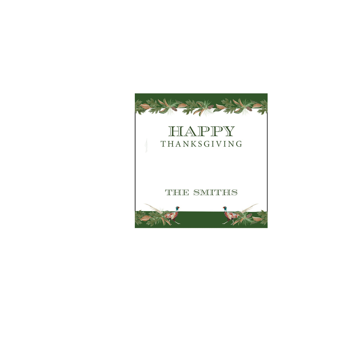 Festive Pheasant Gift Label
