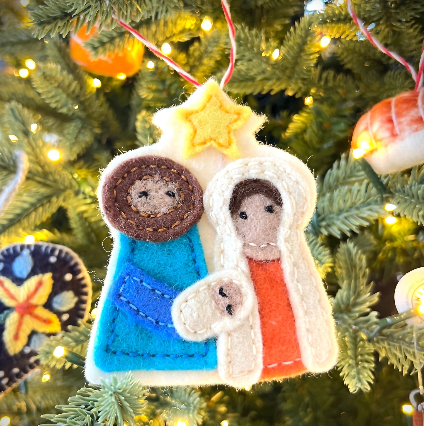 Nativity Felt Wool Christmas Ornament