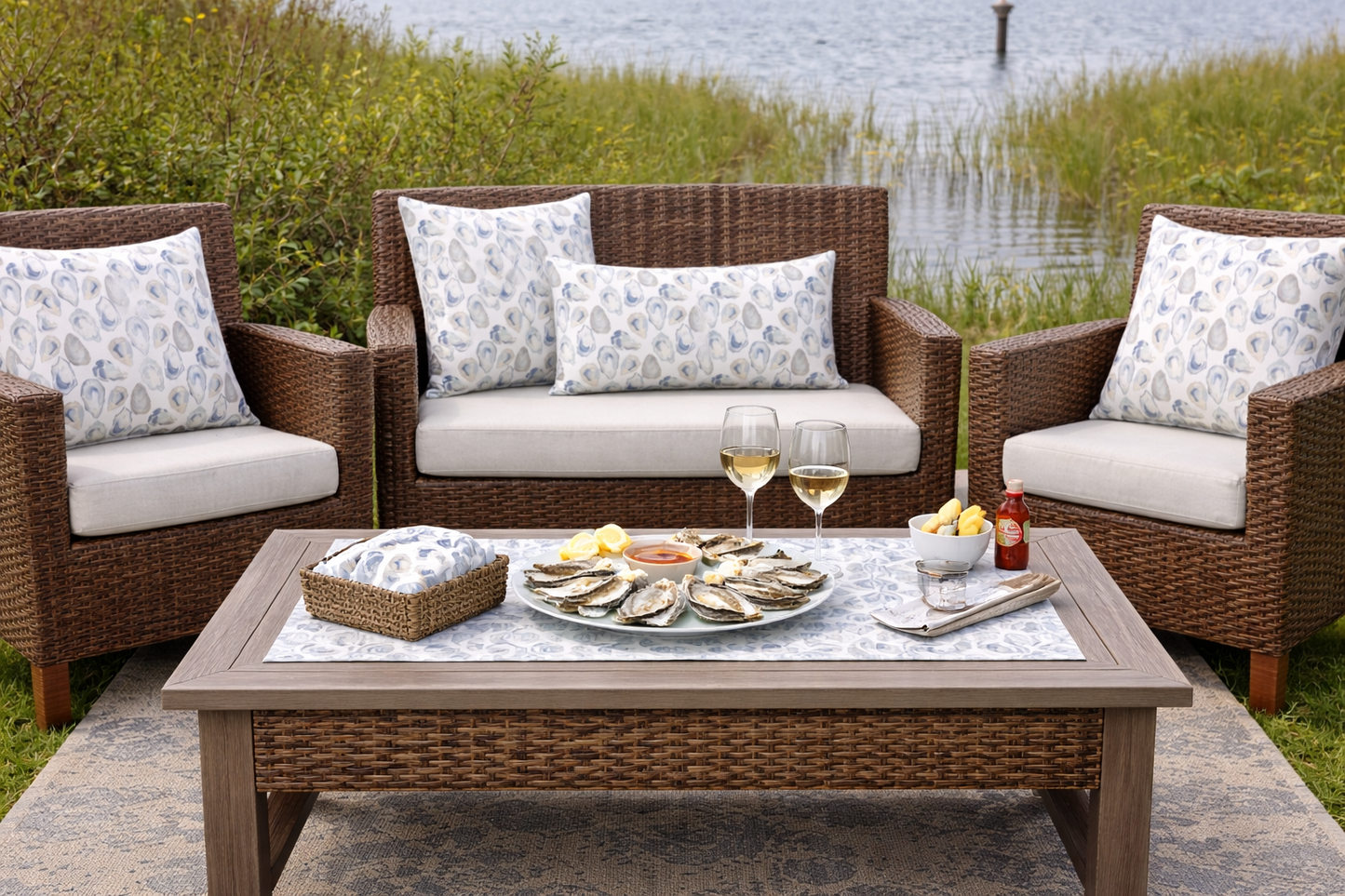 Oyster Roast Outdoor Pillow Cover
