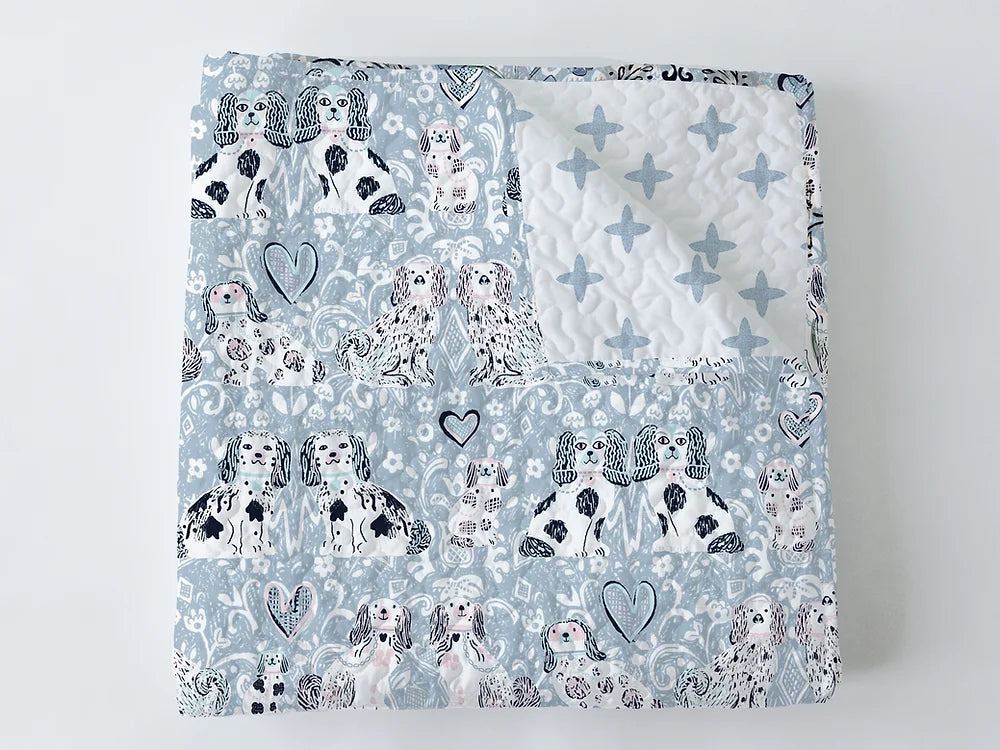 Foo Dogs in Light Blue Baby Blanket