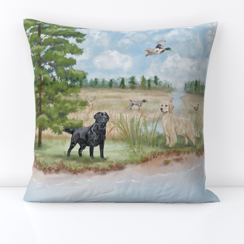 Woodland Dogscape Pillow Cover