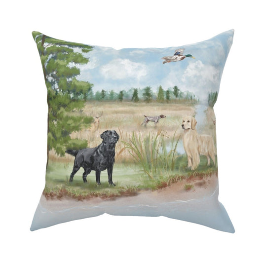 Woodland Dogscape Pillow Cover