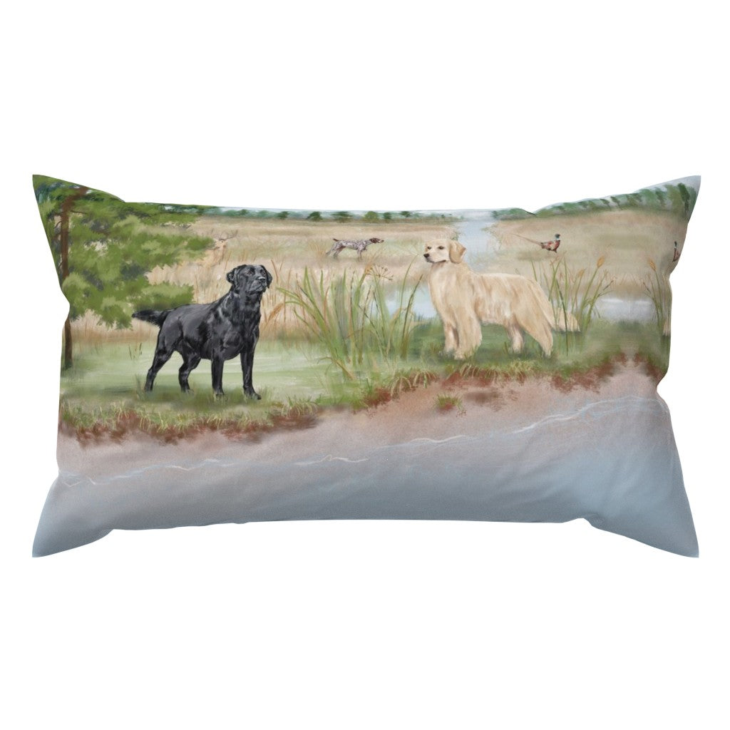 Woodland Dogscape Pillow Cover