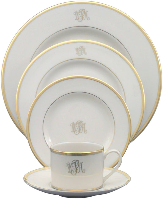 Signature Gold Monogram - 5-Piece Setting