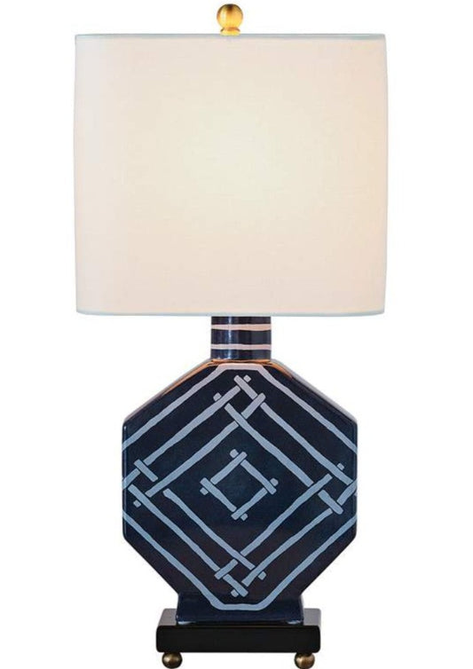 Bamboozled Blue Octagon Table Lamp