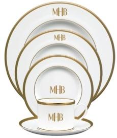 Signature With Monogram - Gold Ultra-White Salad Plate